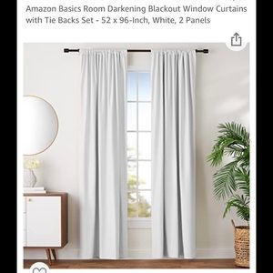 White blackout curtains 1 set/2 panels